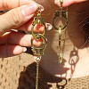 Handcuffs Alloy Curb Chain Dangle Stud Earrings FS-WG10D04-02-2
