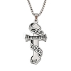 201 Stainless Steel Enamel Electronic Piano Cross Pendant Box Chain Necklaces NJEW-M076-01P-02-1