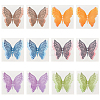  12Pcs Hollow Out Butterfly Paper Cards AJEW-NB0002-78-1