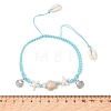 Adjustable Summer Beach Dyed Synthetic Turquoise Starfish Turtle Braided Bead Anklets AJEW-AN00774-2