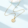 304 Stainless Steel Flower Pendant Cable Chain Necklaces for Men Women NJEW-K308-05E-G-2