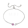 Adjustable Brass Micro Pave Clear Cubic Zirconia Box Chain Slider Bracelets BJEW-C156-09P-04-4