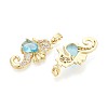 Brass Micro Pave Cubic Zirconia Pendants KK-T080-76G-2