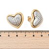 304 Stainless Steel Two Tone Heart Stud Earrings EJEW-M073-09PG-01-3