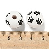 Printed Wood European Beads WOOD-G022-09K-3