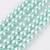 Eco-Friendly Dyed Glass Pearl Round Beads Strands HY-A002-10mm-RB034N-1