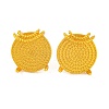 Brass Stud Earring Findings with Round Tray KK-G502-19A-G-1