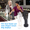 4Pcs 2 Style PVC Hand Model and Cone Shaped Acrylic Ring Displays ODIS-PH0001-31-4