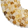 Grade A Natural Yellow Hematoid Quartz Beads Strands G-L642-F04-6mm-4