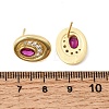 Brass Micro Pave Cubic Zirconia Stud Earrings EJEW-G471-13G-06-5