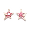 Alloy Enamel Pendants ENAM-F143-04-G-3