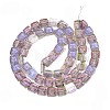 Electroplate Transparent Glass Beads Strands EGLA-N017-03F-2