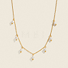 Elegant Round White Imitation Pearl Pendant Bib Necklaces FU4888-1