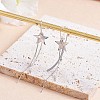 Anti-Tarnish Rhodium Plated 925 Sterling Silver Star with Chain Tassel Dangle Earrings JE1043A-7