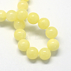 Natural Dyed Yellow Jade Gemstone Bead Strands G-R271-8mm-Y06-3