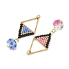 304 Stainless Steel & Glass Seed Beads Pendants PALLOY-MZ01431-2