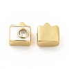 Brass Micro Pave Cubic Zirconia Beads KK-I699-02G-2