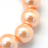 Baking Painted Pearlized Glass Pearl Round Bead Strands HY-Q330-8mm-18-3