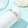Natural Aquamarine & Keshi Pearl Beaded Bracelets for Women BJEW-JB14007-03-2