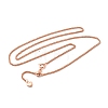 1.5mm Rack Plating Brass Wheat Chain Adjustable Slider Necklaces for Women Men MAK-L044-07RG-1