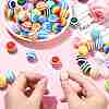 Opaque Striped Resin Beads RESI-CJC0021-16-4