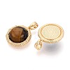 Natural Tiger Eye Pendants KK-N287-21G-2