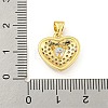 Heart Rack Plating Brass Micro Pave Cubic Zirconia Charms KK-Z053-17G-4