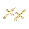 Brass Micro Pave Clear Cubic Zirconia Pendants CU-CBA48B8-01G-E-2