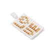 Beaded Rectangle with Word Love Charms PALLOY-MZ01086-01-3
