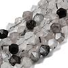 Natural Tourmalinated Quartz/Black Rutilated Quartz Beads Strands G-Z119-A15-01-3