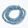 Electroplate Transparent Glass Beads Strands EGLA-A034-T2mm-G10-2