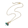 Christmas Tree Glass Beaded Pendant Necklaces X1-NJEW-TA00174-4