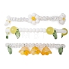 3Pcs 3 Colors Acrylic Charms Bracelets Sets for Women BJEW-TA00577-01-2