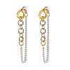 304 Stainless Steel Chain Tassel Stud Earrings for Women IO3537-2-2