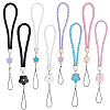 8Pcs 8 Style PU Leather Lanyard Wrist Strap Phone Flower & Star Charms Straps AJEW-CP0005-67-1