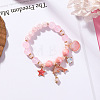 2Pcs 2 Styles Plastic & Glass Beaded Stretch Bracelets FS-WGE3E77-01-3