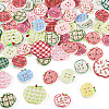 100Pcs 3 Styles 4-Hole Apple Plastic Buttons BUTT-TA0001-54-2