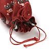 Christmas Theme Rectangle Cloth Bags with Jute Cord ABAG-P008-01F-4