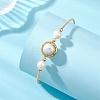 Natural Cultured Freshwater Pearl & Non-magnetic Synthetic Hematite Beaded Cuff Bangles for Women BJEW-JB14020-2
