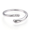 925 Sterling Silver Smooth with Open Cuff Ring Settings STER-T007-09P-2