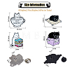 16Pcs 8 Style Cat Enamel Pins JEWB-DC0001-03-2