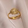 304 Stainless Steel Rhinestone Cuff Open Rings FS-WG47458-01-4