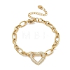 304 Stainless Steel Rhinestone Link Bracelets BJEW-P396-01D-G-4
