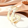 Rack Plating Brass Open Cuff Bangle for Women BJEW-A137-01G-6