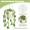 Woolen Yarn Crochet Plant Basket Hanging Decorations FIND-WH0152-161A-3