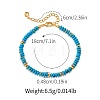 Handmade Dyed Natural Imperial Jasper Rondelle Beaded Bracelets with 304 Stainless Steel End Chains XL9343-2-2