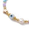 Colorful Glass Seed & Brass Braided Bead Bracelet BJEW-JB10138-03-3