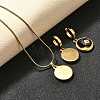 304 Stainless Steel Enamel & Rhinestone Pendant Necklaces & Hoop Earring Set for Women SJEW-C007-02G-01-3