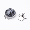 Natural Snowflake Obsidian Box Clasps G-E427-01P-3