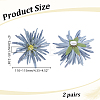 2 Pairs Flower Cloth & Plastic Shoe Buckle Clips AJEW-HY0003-42B-2
